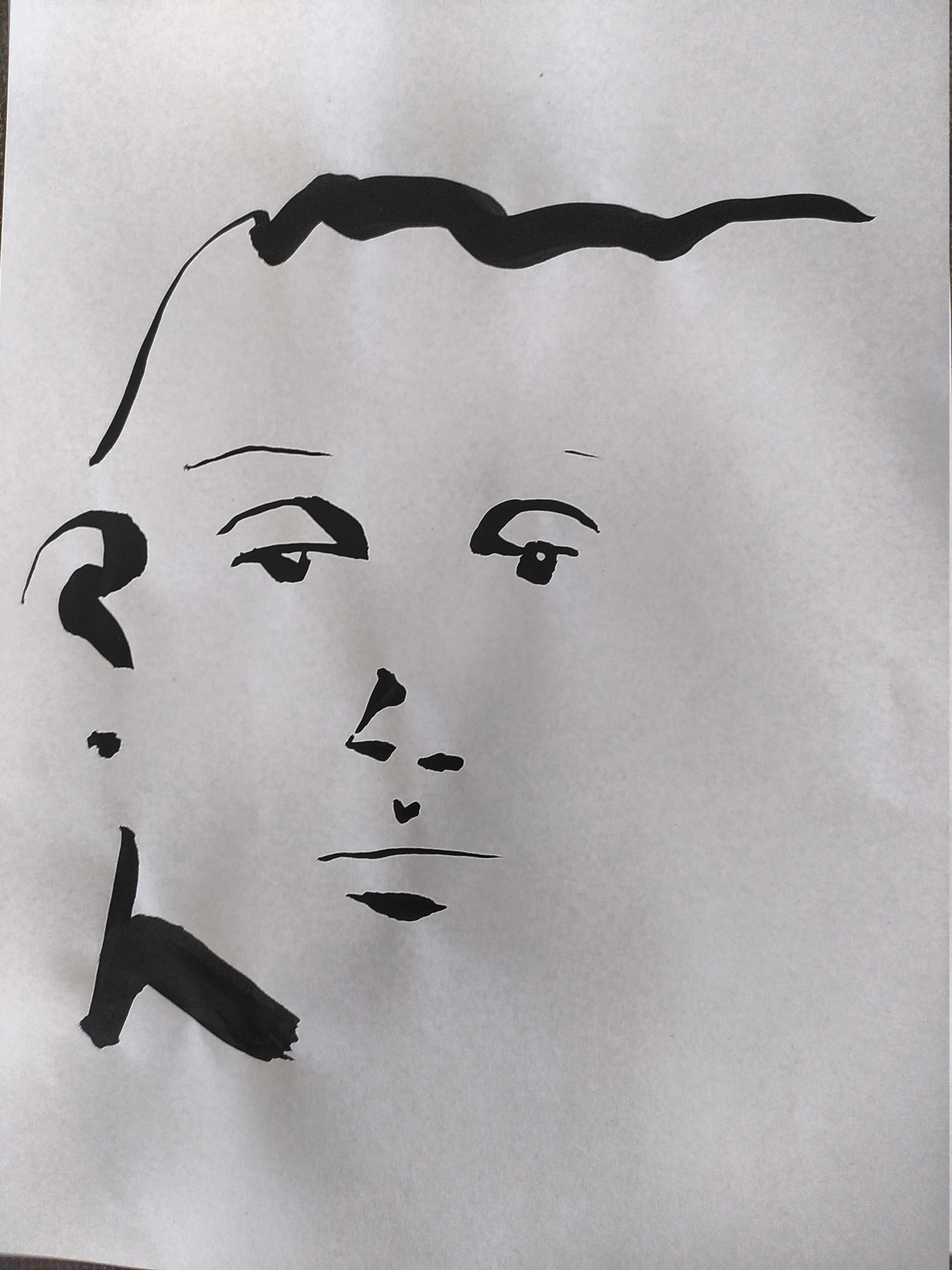 Self-portrait - ink on paper