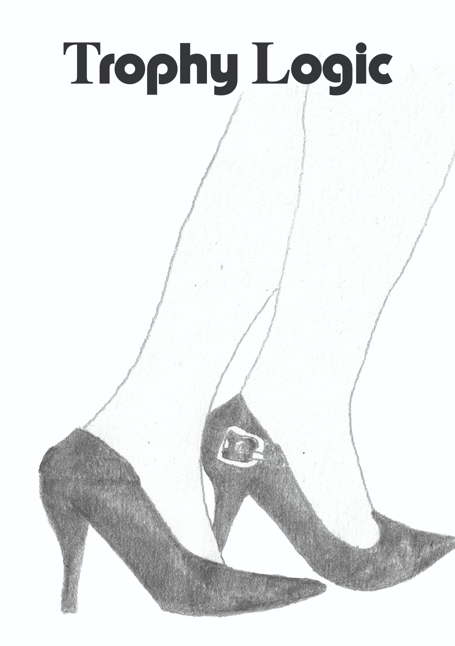 The image shows a drawing of a pair of feet in heels 